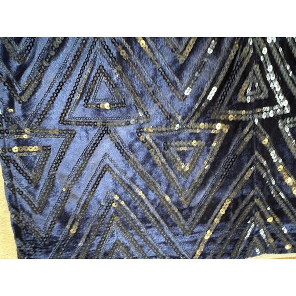 Eliza J Sheath Dress Velvet Sequins Navy Blue Cocktail Party Women’s Size 2 - Picture 4 of 6